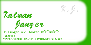 kalman janzer business card